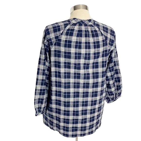 NWT Madewell camelia tassel plaid top oversized sz XS - Picture 2 of 5